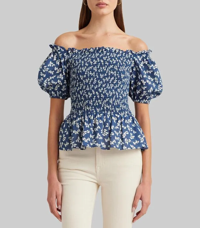 Blusa estampada de manga corta Mujer