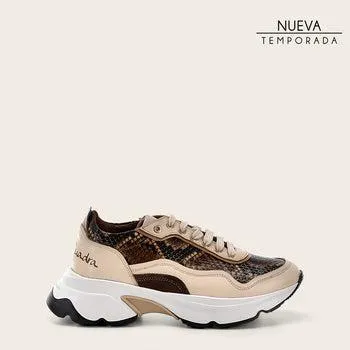 Sneakers en Piel Genuina de Pitón