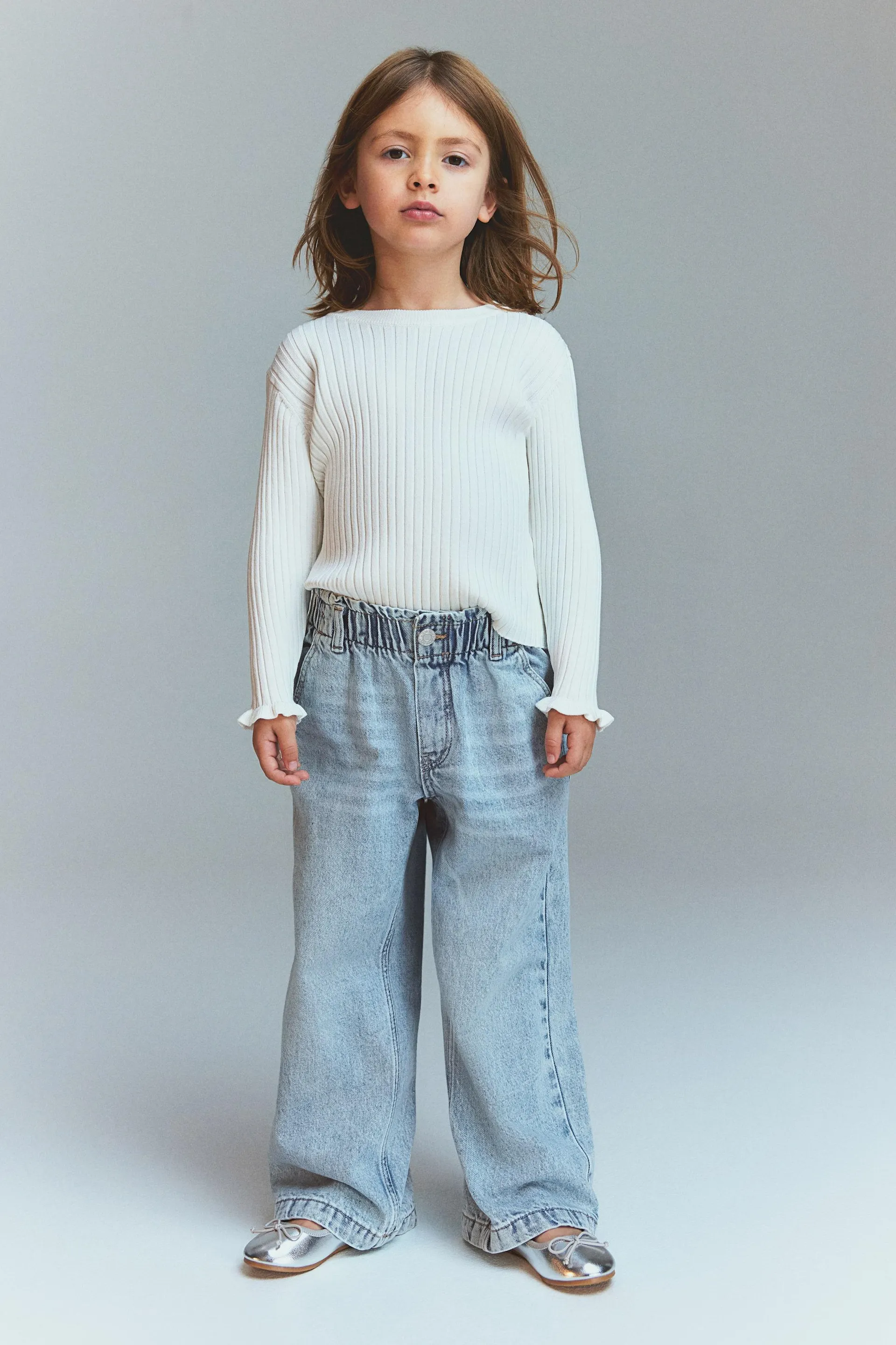 Wide Leg Paper Bag Jeans