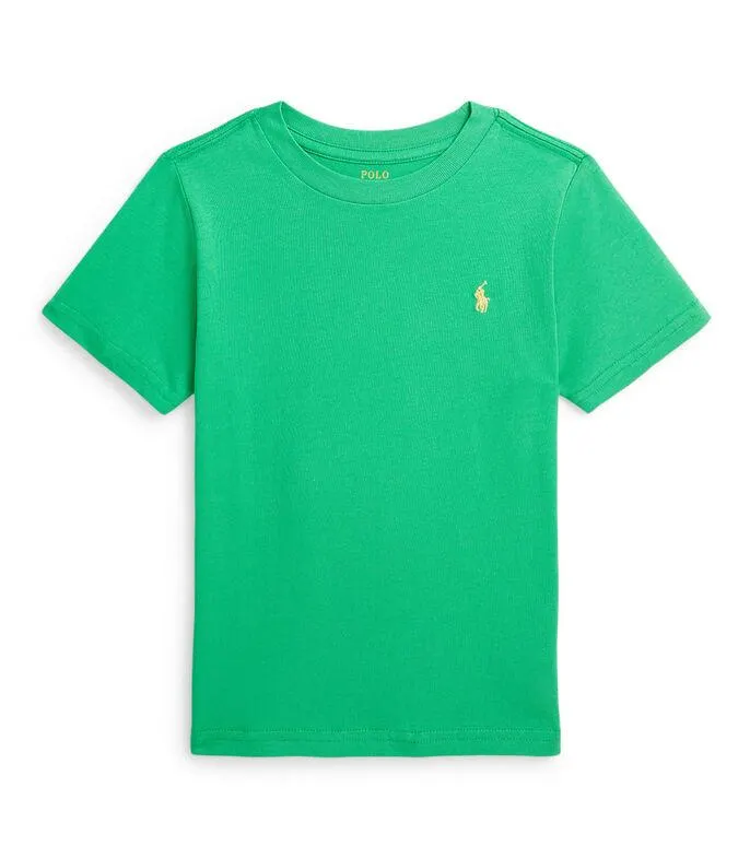 Playera de punto de algodón con cuello redondo Niño