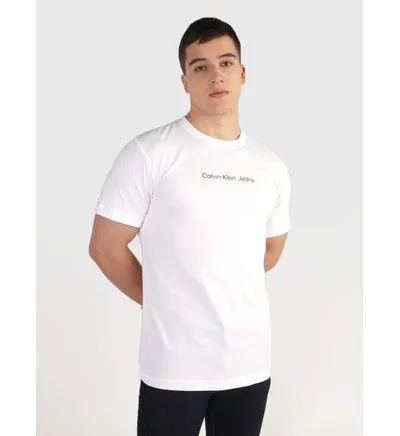Playera Calvin Klein Logotipo Hombre Blanco