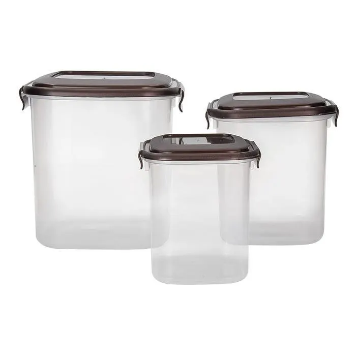 Juego de contenedores de plástico con click tapa 3 piezas 20489 Vanyplas