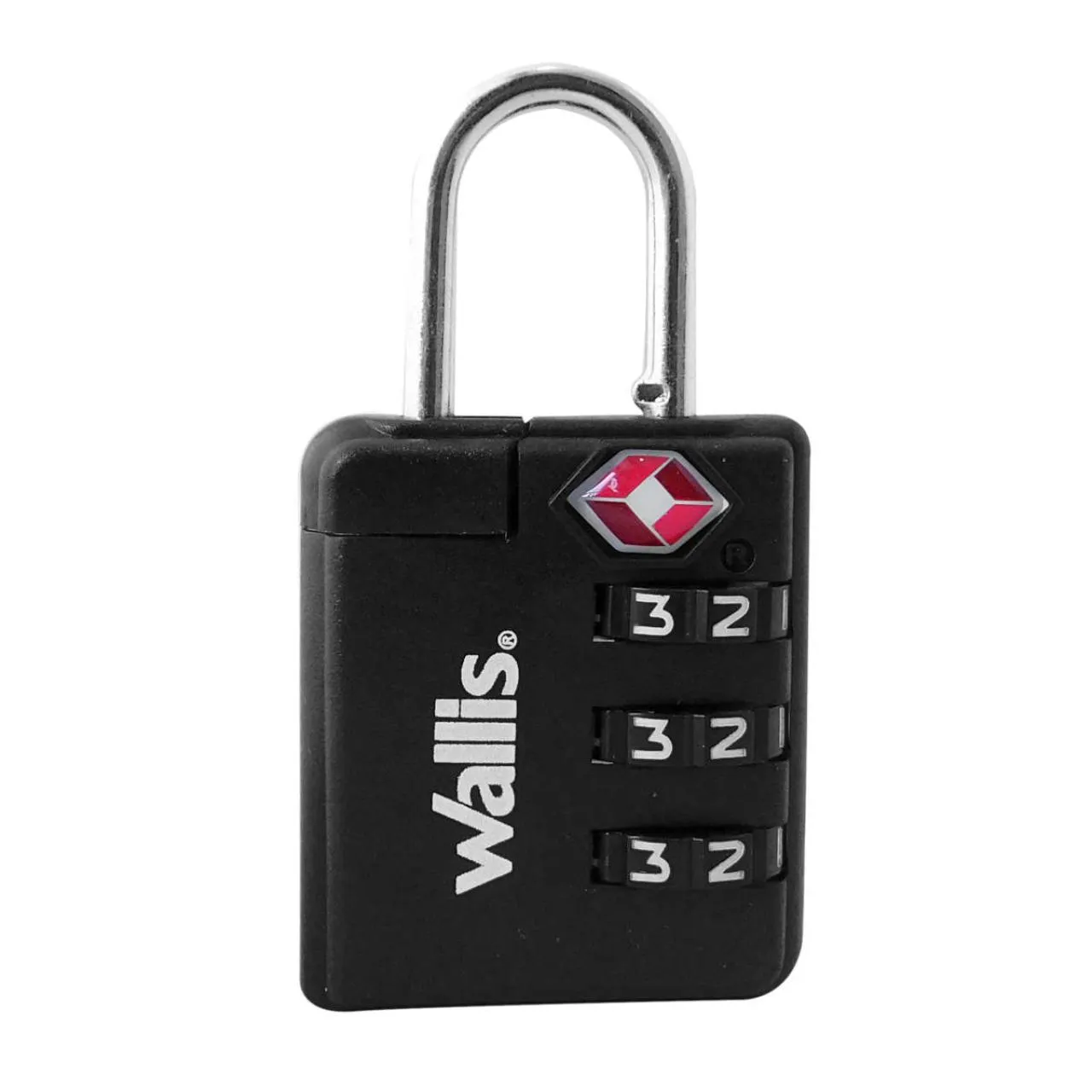 Candado de combinación TSA, combinación 3 discos, negro