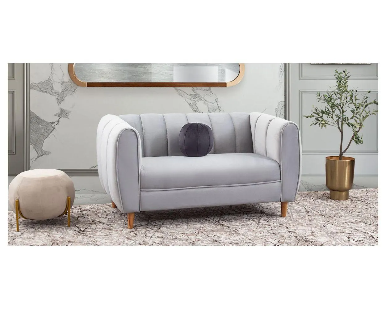 Sofá 2 Plazas Castell Plata