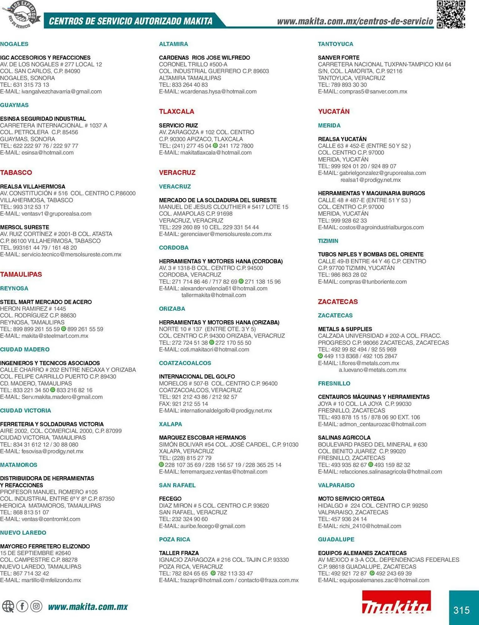 Catálogo de Catálogo Makita 8 de julio al 31 de diciembre 2025 - Pagina 315
