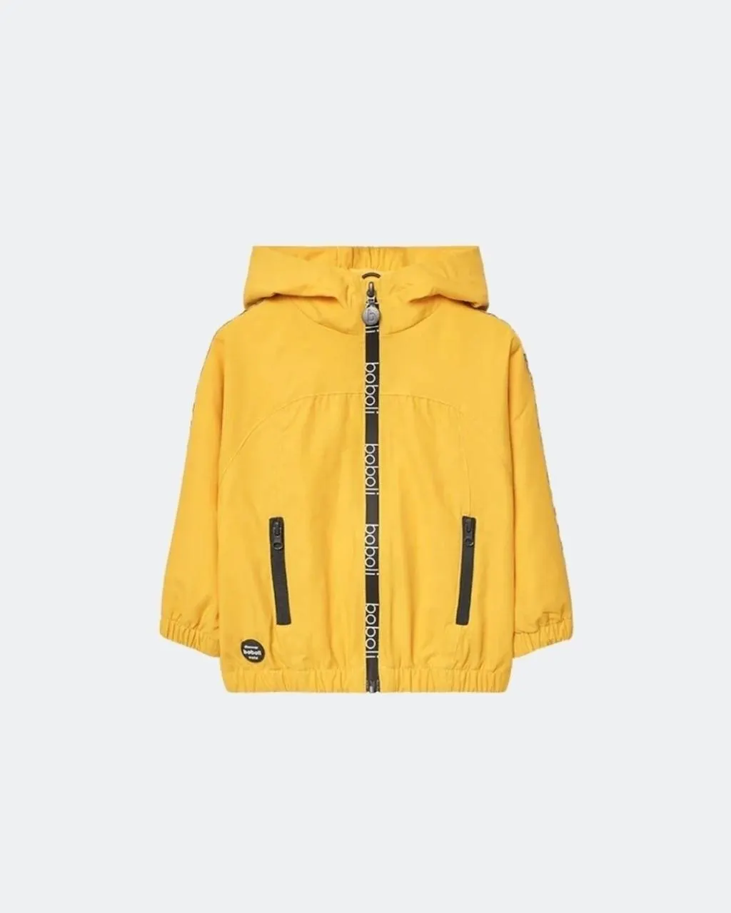 Parka amarilla con diseño en mangas