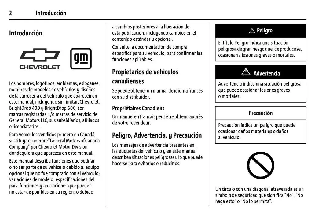 Catálogo de BrightDrop 400 Y BrightDrop 600 Manual del propietario 22 de enero al 31 de diciembre 2025 - Pagina 3