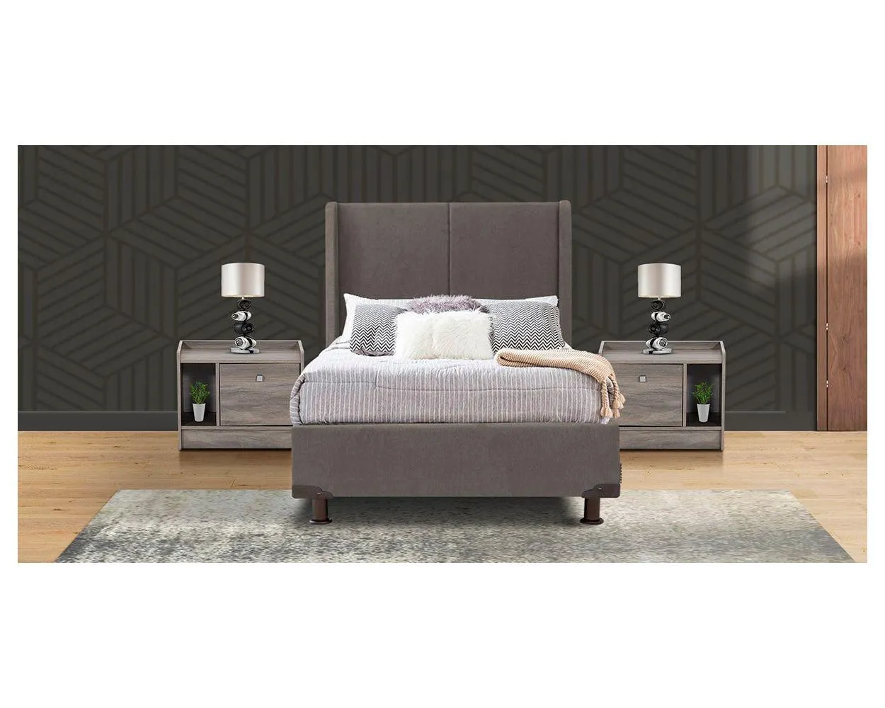 Cama Individual Milan Gris