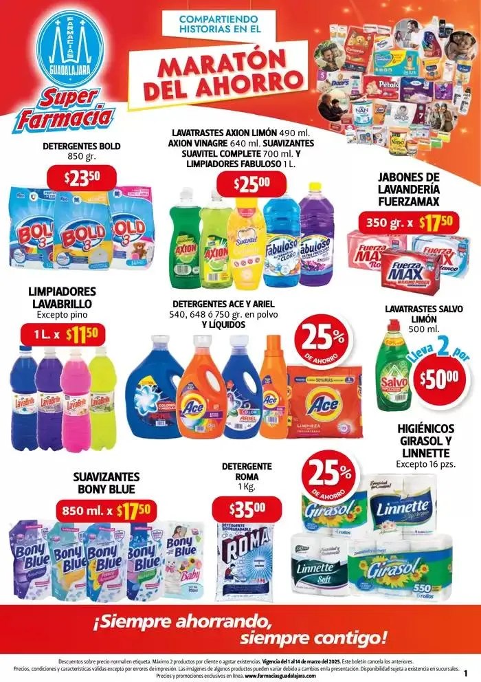 Catálogo de Boletín Farmacias Guadalajara 1 de marzo al 14 de marzo 2025 - Pagina 1