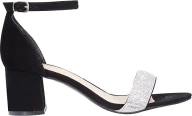 sandalia tacón bajo con pedrería