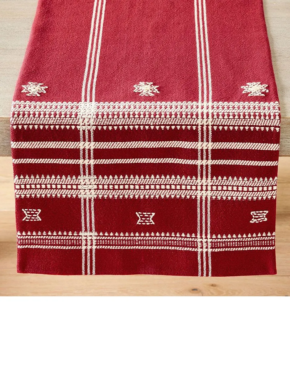 Camino de mesa navideño de algodón Mia Plaid