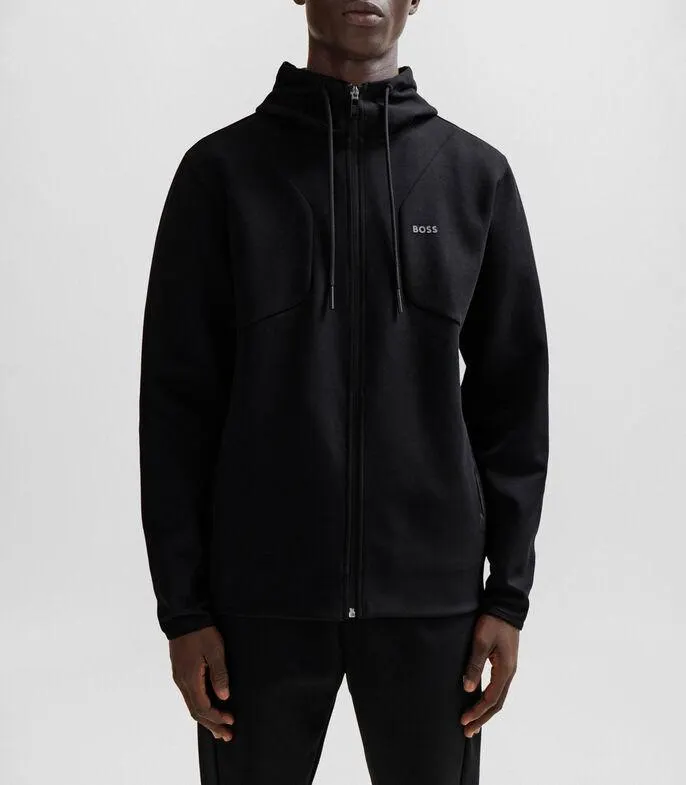 Sudadera de algodón con capucha y cremallera con logo estampado HD Hombre