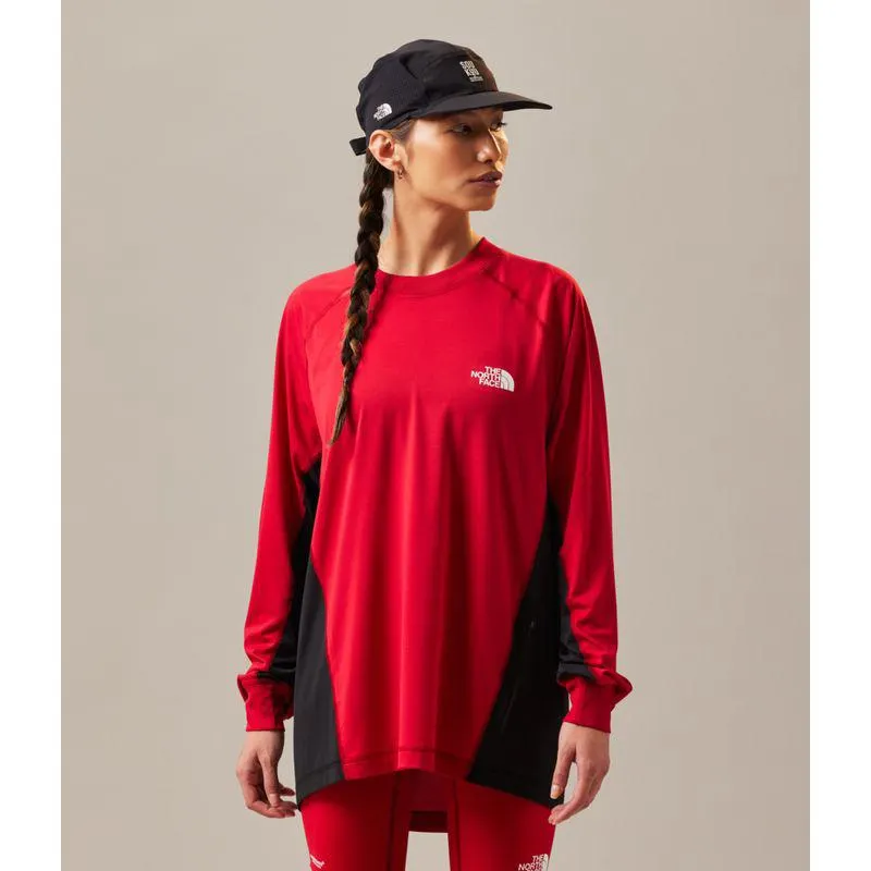 Playera para correr Manga Larga X Undercover Soukuu Unisex, Rojo c/Negro