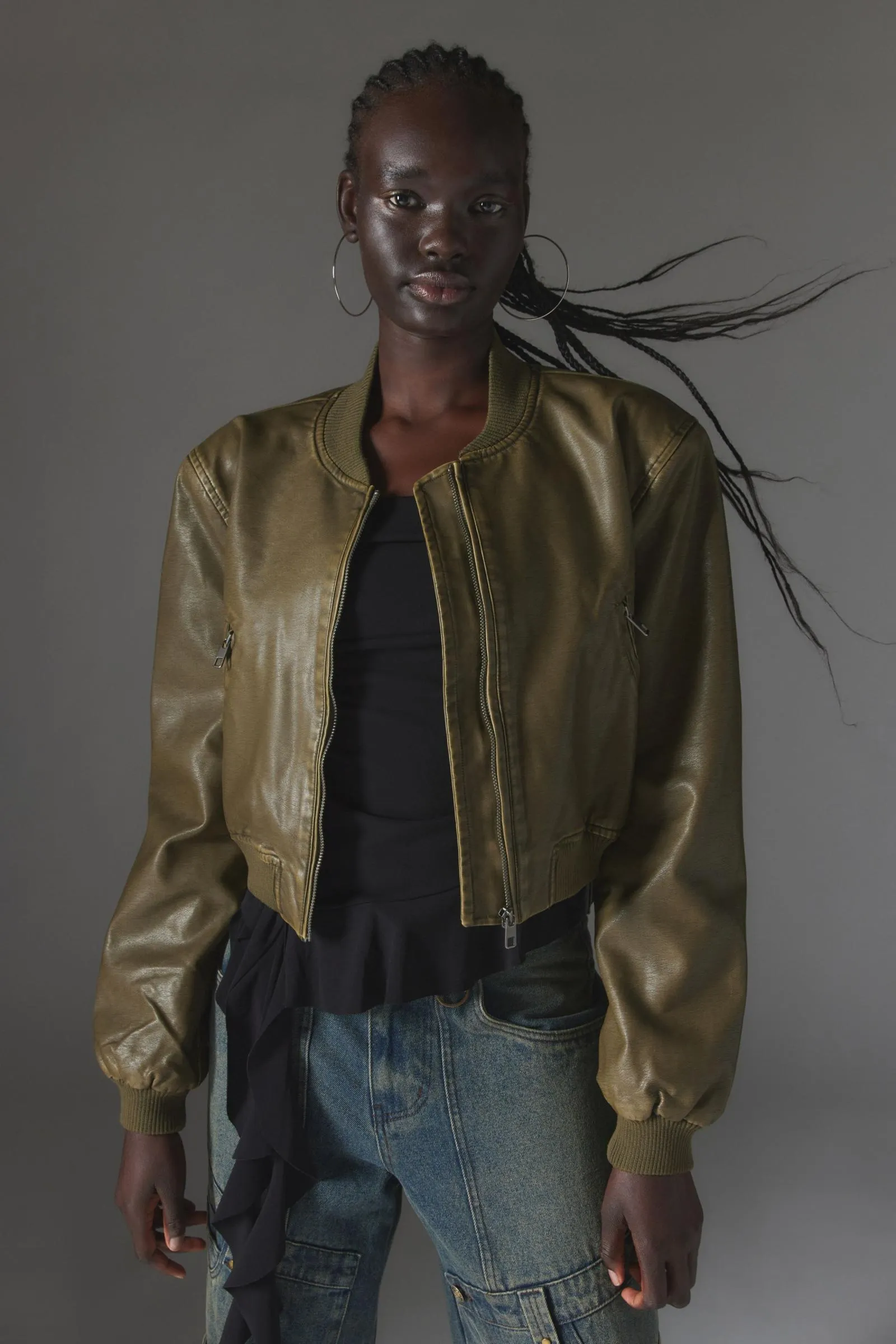 Lioness Allure Faux Leather Bomber Jacket