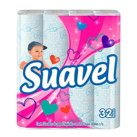 Papel Higiénico Suavel 32 Rollos 200 Hojas Dobles