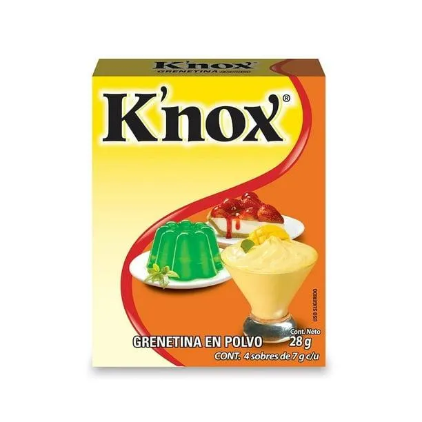 Grenetina Knox en polvo 4 sobres de 7 g c/u