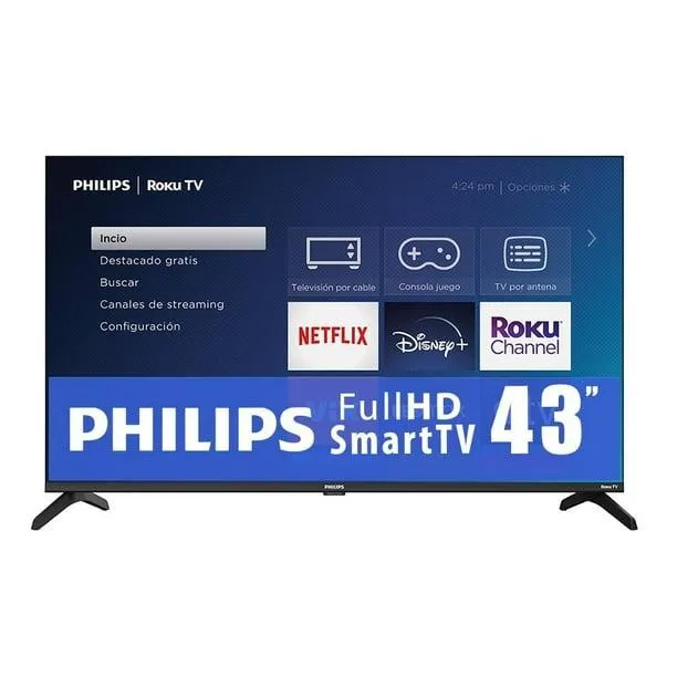 TV Philips 43 Pulgadas Full HD Smart TV LED 43PFL6654/F8