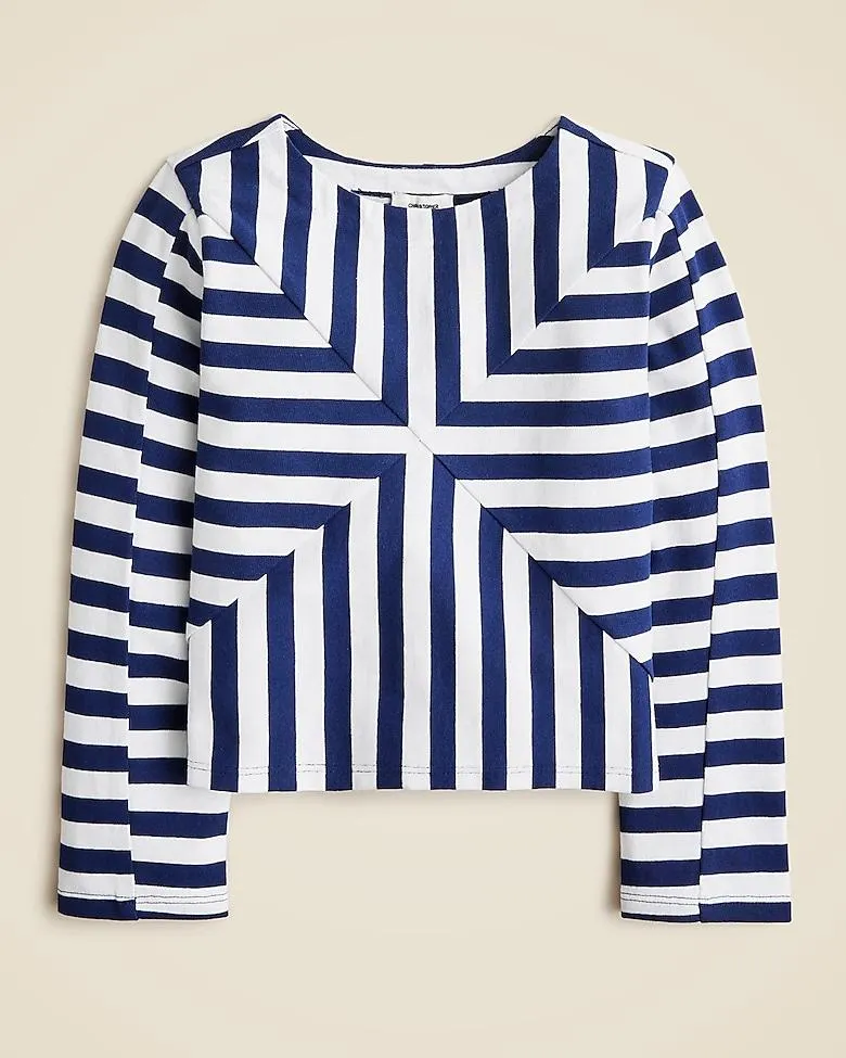 Christopher John Rogers X Crewcuts girls' boatneck T-shirt in stripe