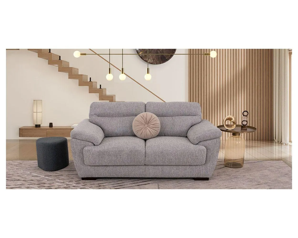 Sofá 2 Plazas Baldi Gris (Boal)