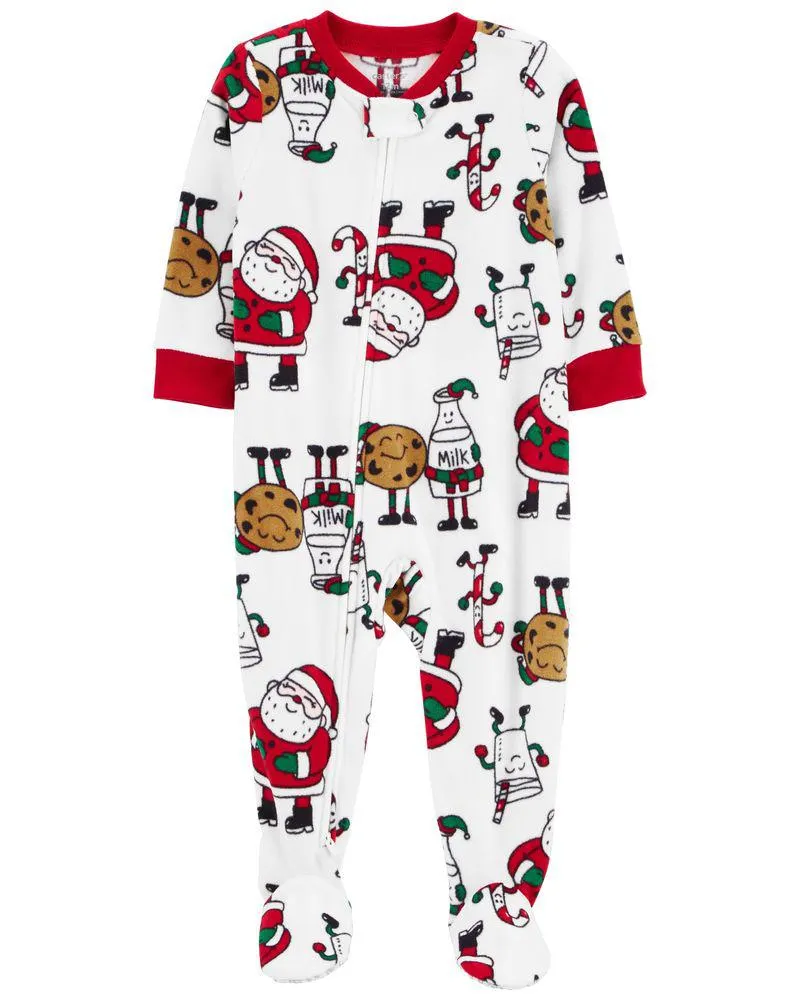 Pijamas De Galletas Para Santa De Microfibra De Cuerpo Entero Carter's