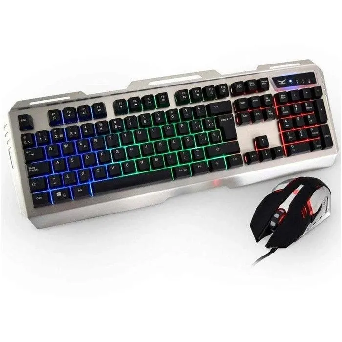 Kit Teclado y Mouse NACEB CYBORG USB RGB NA-0911