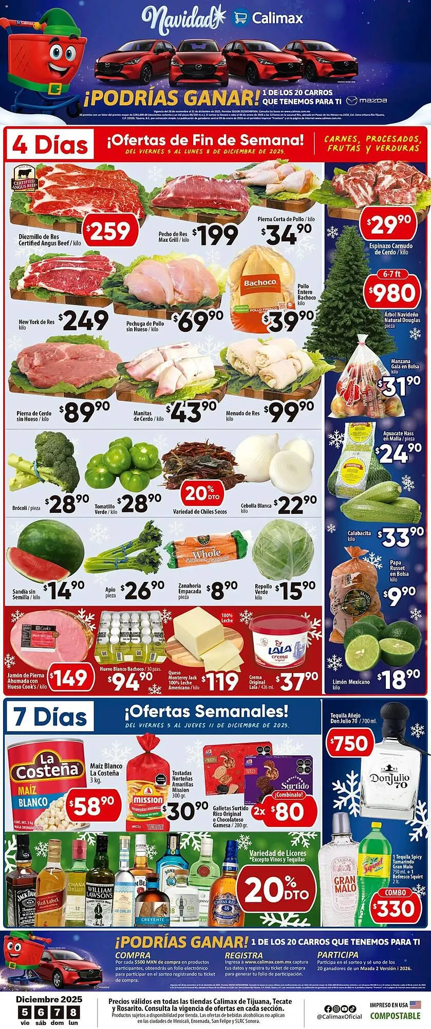 Catálogo de Folleto Calimax 5 de diciembre al 9 de diciembre 2025 - Pagina 1
