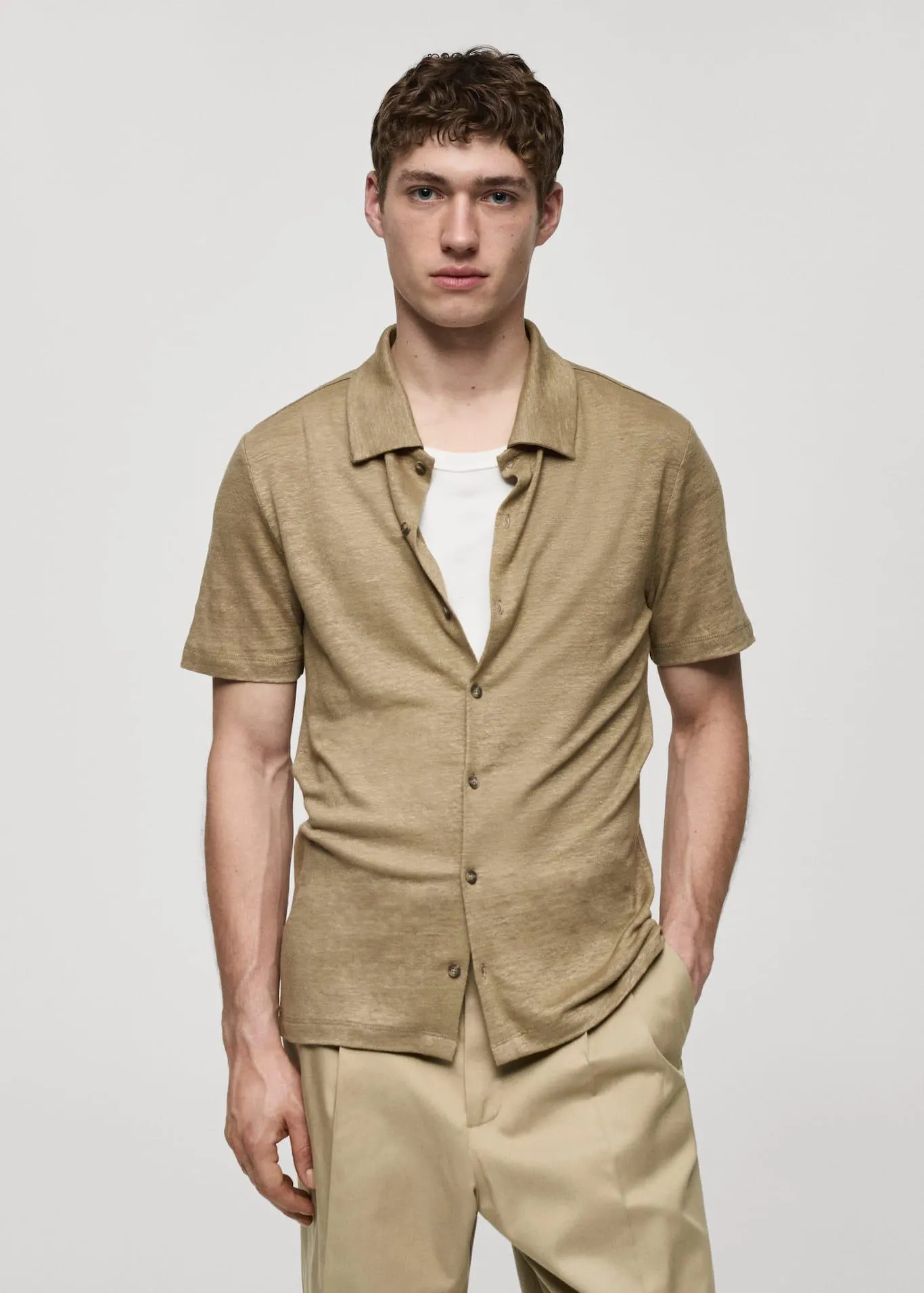 Polo 100% lino abotonado