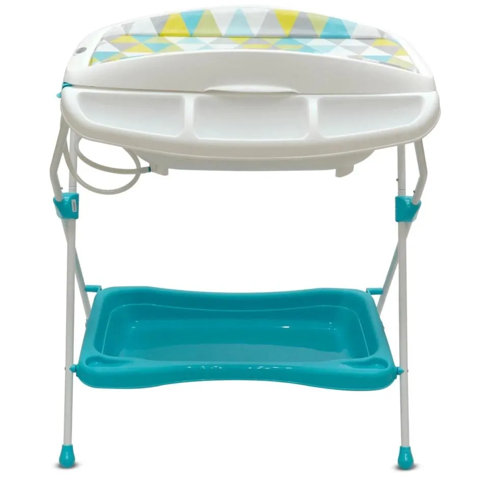 BAÑERA CON CAMBIADOR y base Milán Prinsel Triángulos Azul