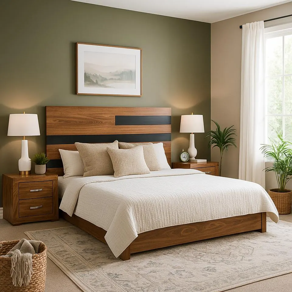 Cabecera con 2 burós Dilla - Nogal y Negro