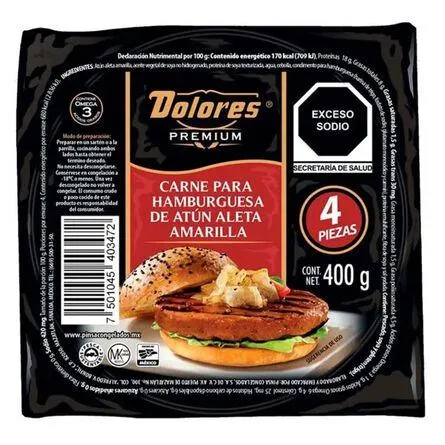 Hamburguesa de Atún Dolores 4 pz 400 g