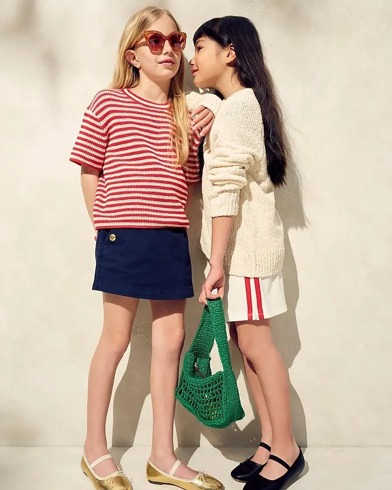 Girls' striped sweater-tee