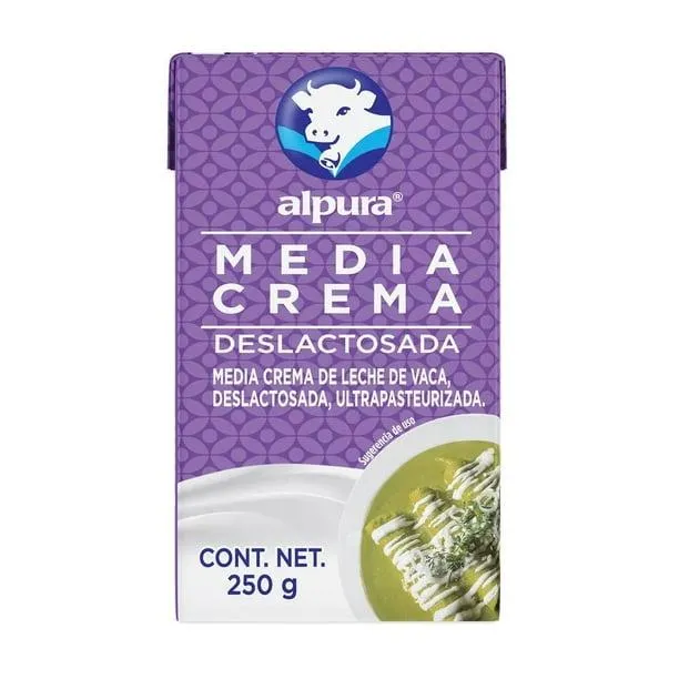 Media crema Alpura deslactosada 250 g