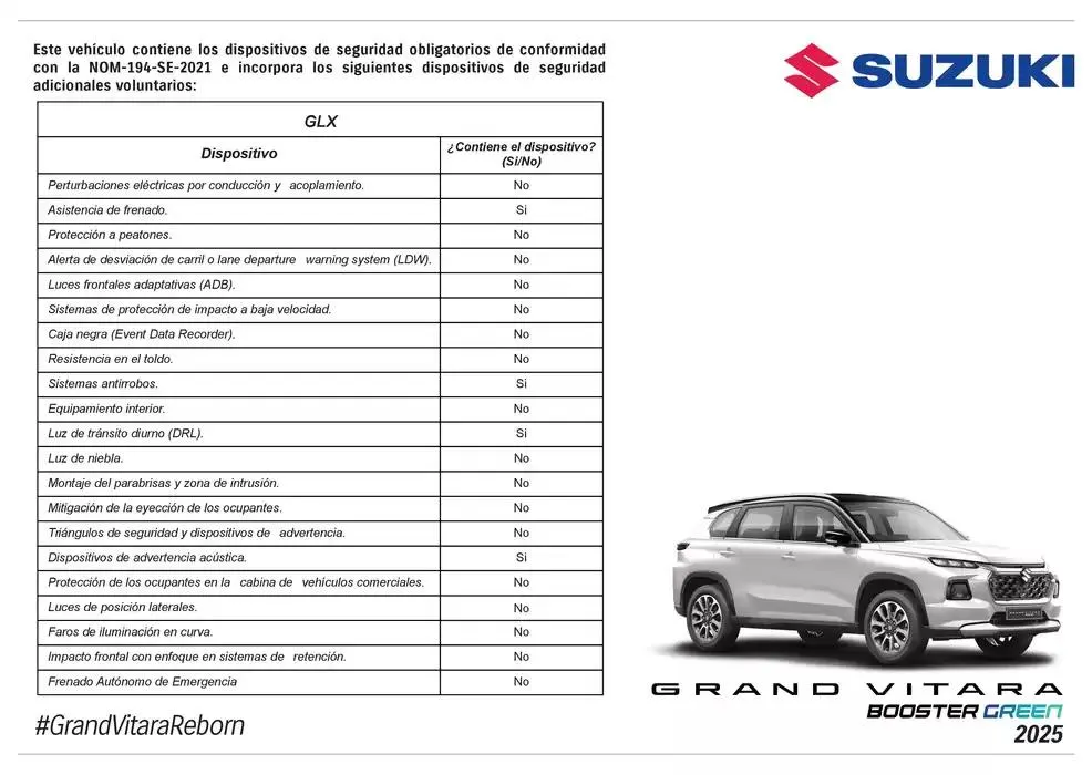 Catálogo de Ficha técnica GRAND VITARA BOOSTERGREEN 1 de enero al 31 de diciembre 2025 - Pagina 3