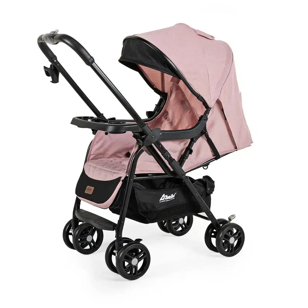 Carriola D´bebé reversible con repisa y porta-vasos Lal rosa