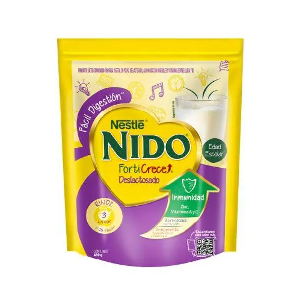 Leche Nido fortificada deslactosada 460g