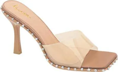 sandalia tacón sueco brillos