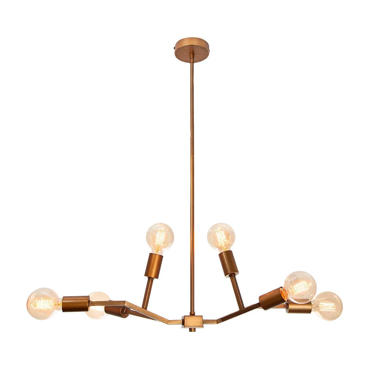 Lámpara de Techo Vintage acabado dorado E27 6 Luces