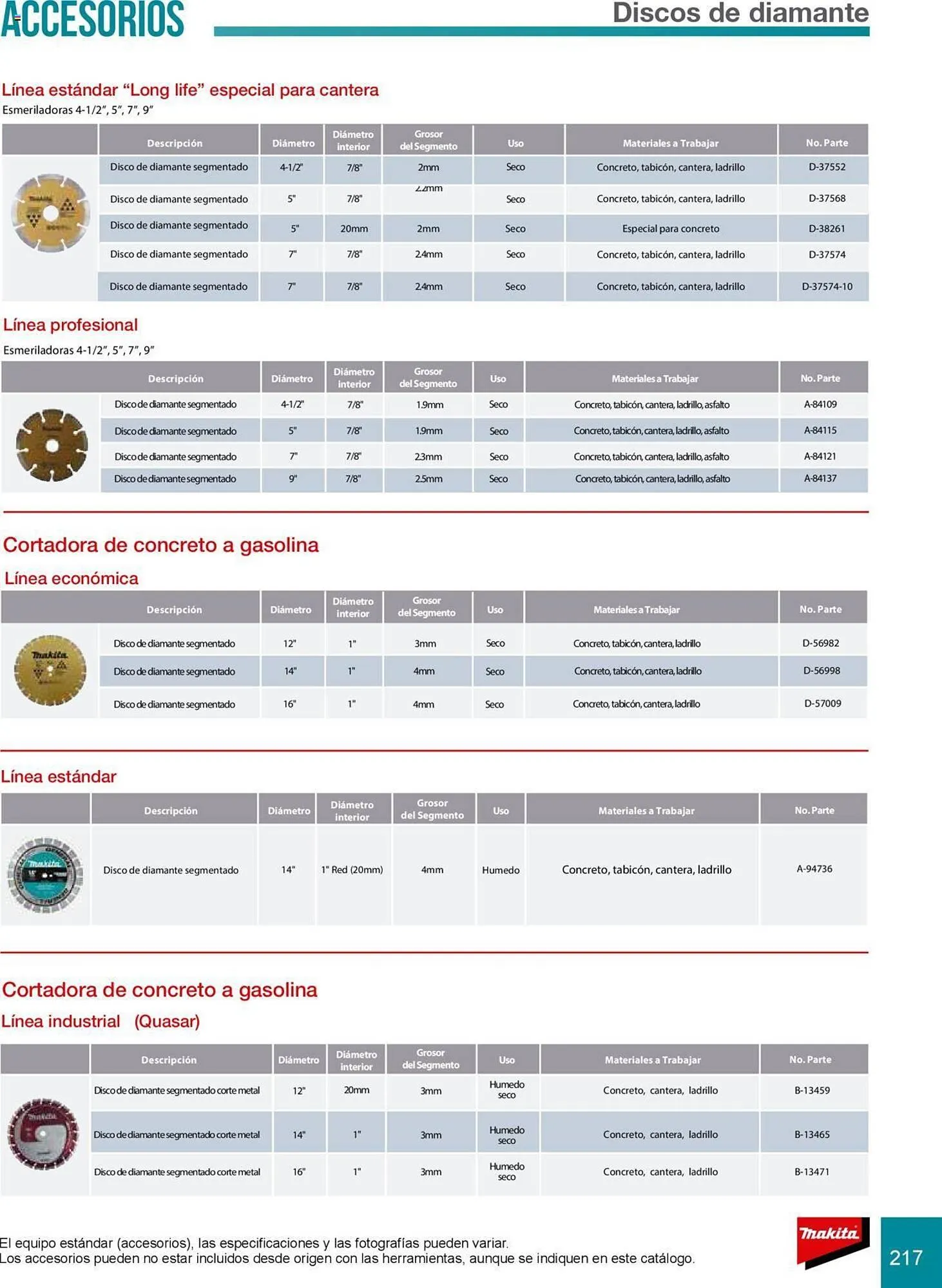 Catálogo de Catálogo Makita 8 de julio al 31 de diciembre 2025 - Pagina 217