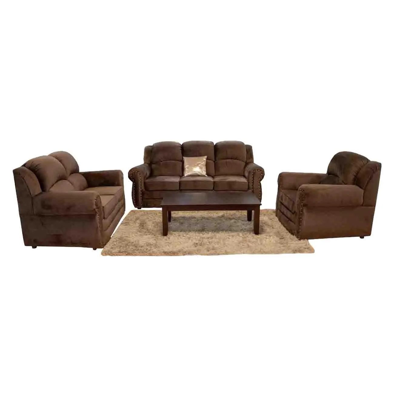 SALA 3-2-1 COLOR CHOCOLATE EN TAPIZ MUNICH CHOCOLATE