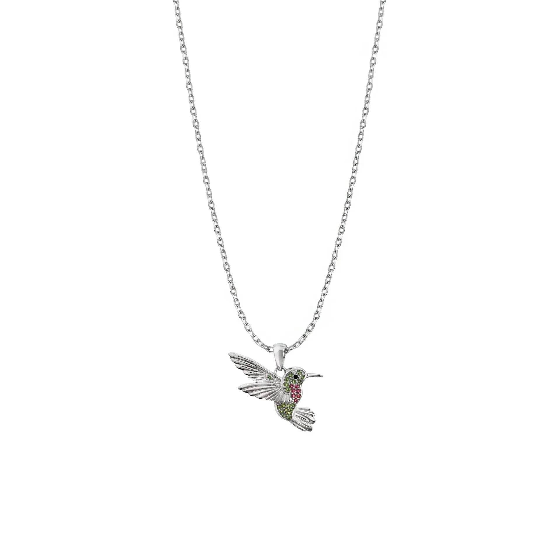 Dije Mujer Plata 925 Florecer Colibri Cristales Anamora por Tanya Moss
