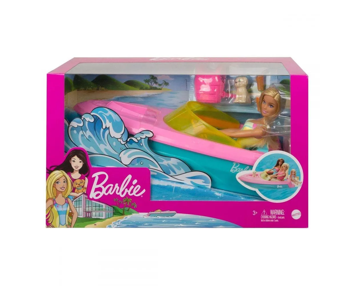 Barbie Bote Acuático con Muñeca GRG30
