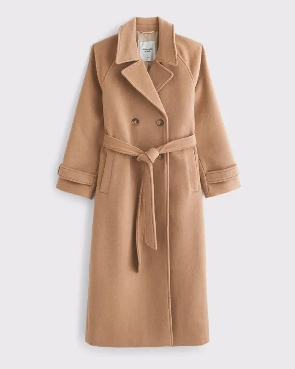 A&F Carrie Wool-Blend Trench Coat