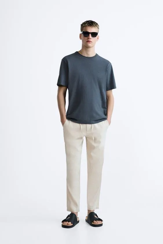 LINEN/COTTON TROUSERS