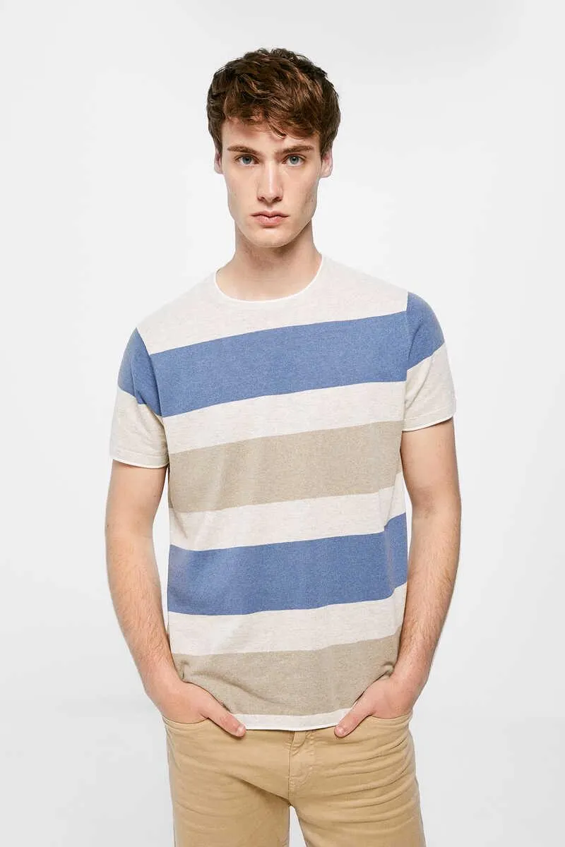 Suéter manga corta rayas