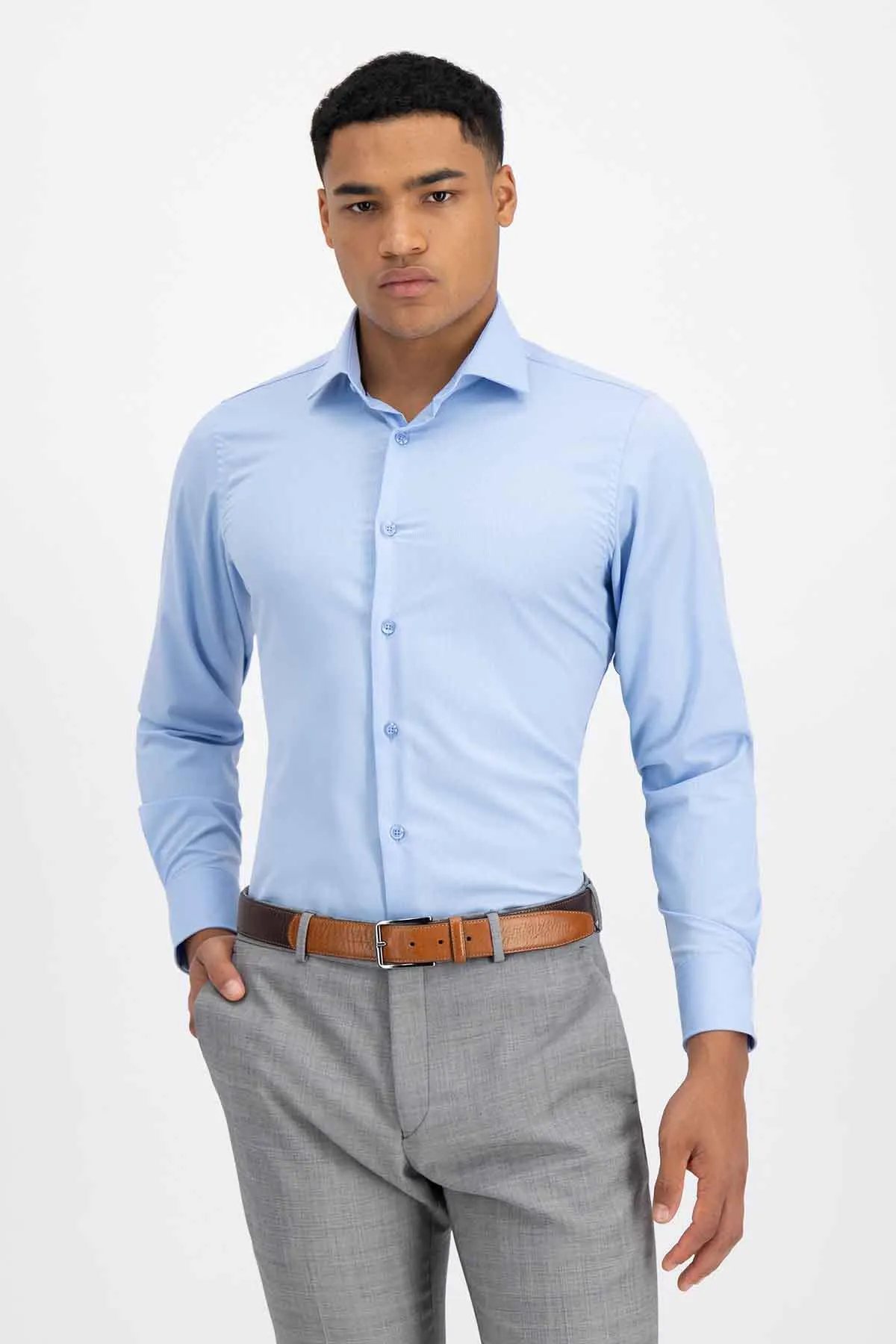 Camisa Vestir BAMBOO Roberts Red Gris Slim Fit