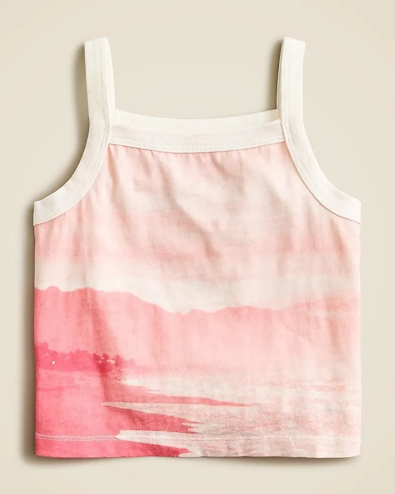 Girls' beach graphic tank top