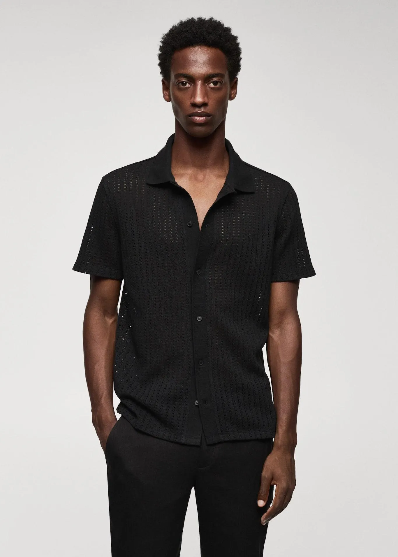 Horgolt pamut pólóing gombokkal