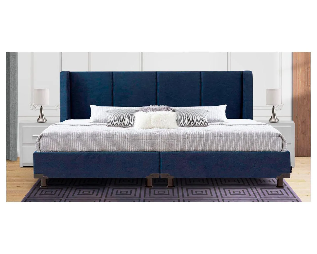 Cama King Size Milan Azul