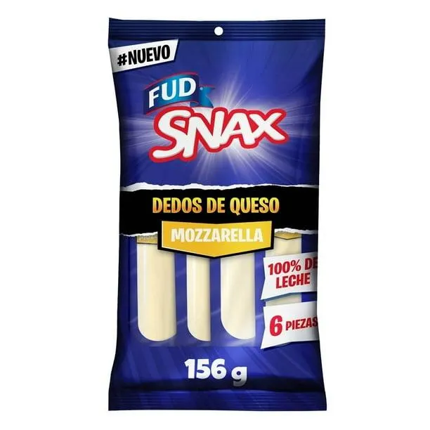 Dedos de queso FUD Snax tipo mozzarella 6 pzas 156 g