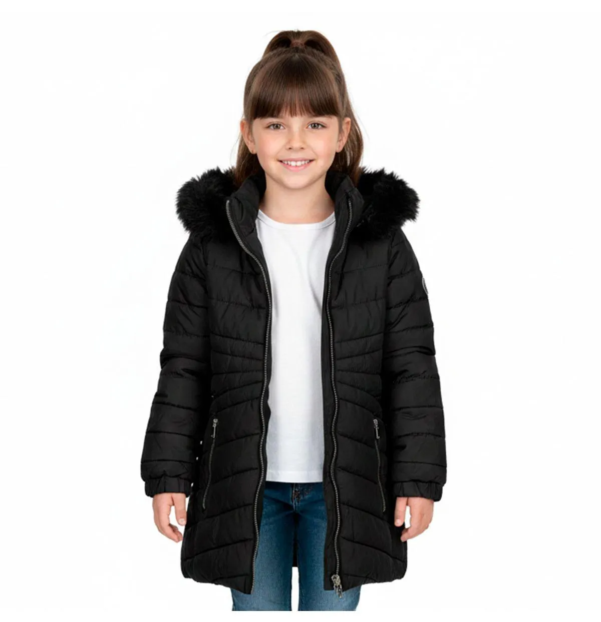 Chamarra Giovanni Gali Larga Con Capucha Para Niñas GJ24965